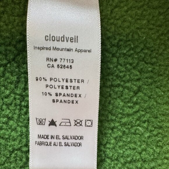 Cloudveil Pullover Mens Large Green Half Zipper Polartec Stretch Outdoor Hiking - Picture 8 of 16